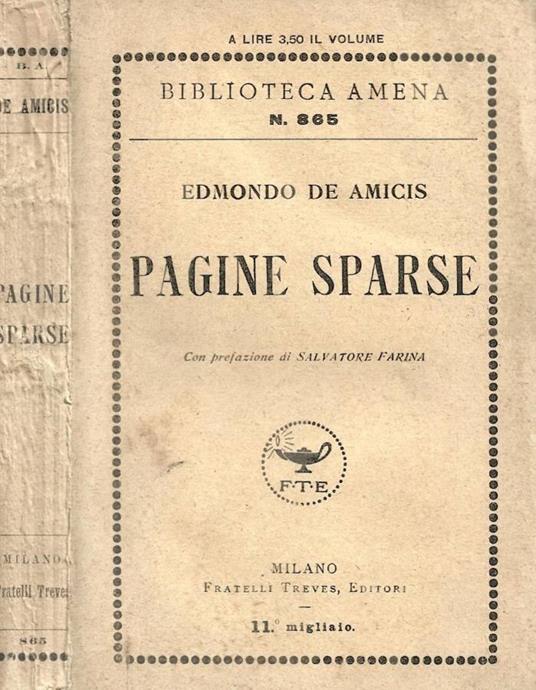 Pagine sparse - Edmondo De Amicis - copertina
