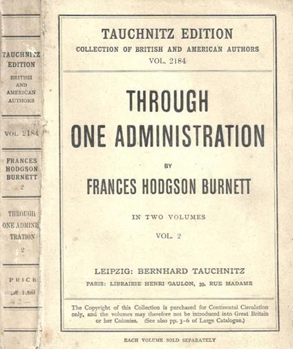 Through one Administration. Vol. II - copertina