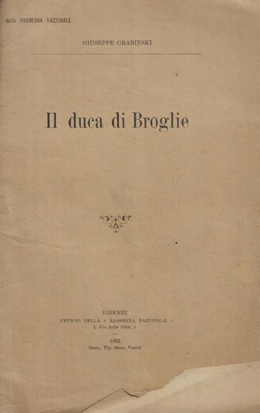 Il duca di Broglie - copertina