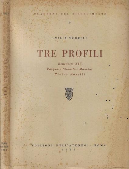 Tre profili - Emilia Morelli - copertina