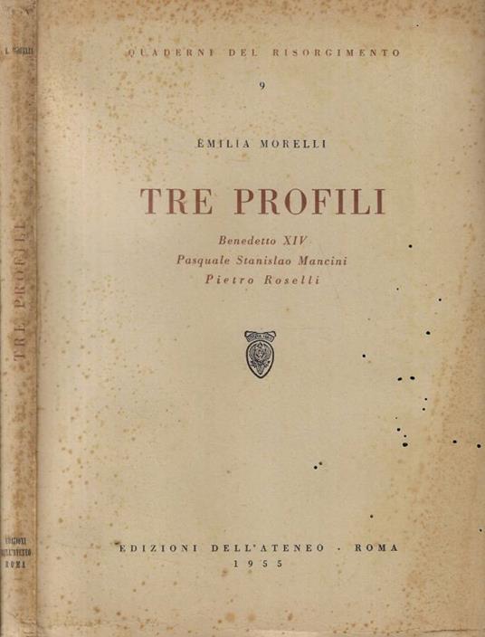 Tre profili - Emilia Morelli - copertina