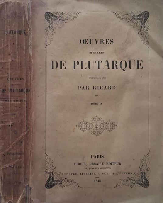 Oeuvres morales de Plutarque. Tome quatrième - copertina