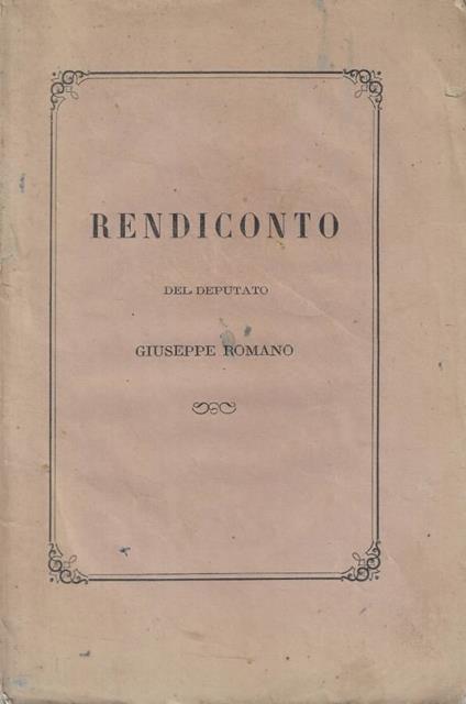 Rendiconto - Giuseppe Romano - copertina