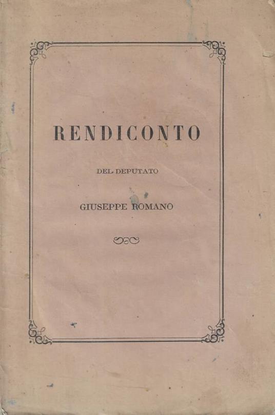Rendiconto - Giuseppe Romano - copertina