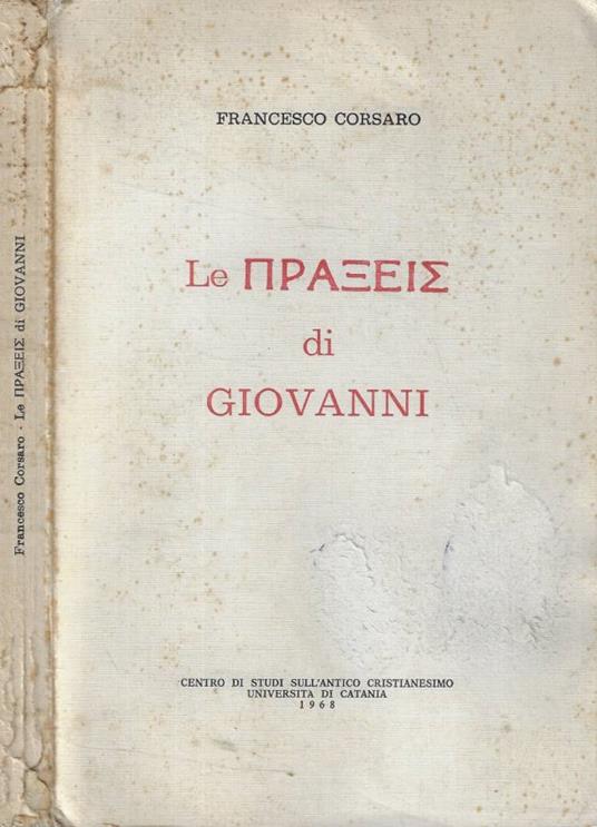 Le Praxeis di Giovanni - copertina