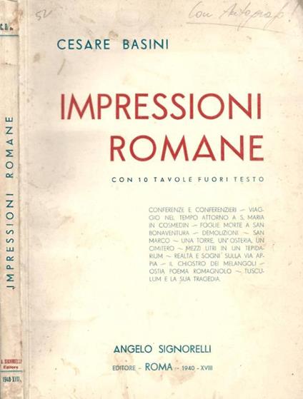 Impressioni romane - Cesare Basini - copertina