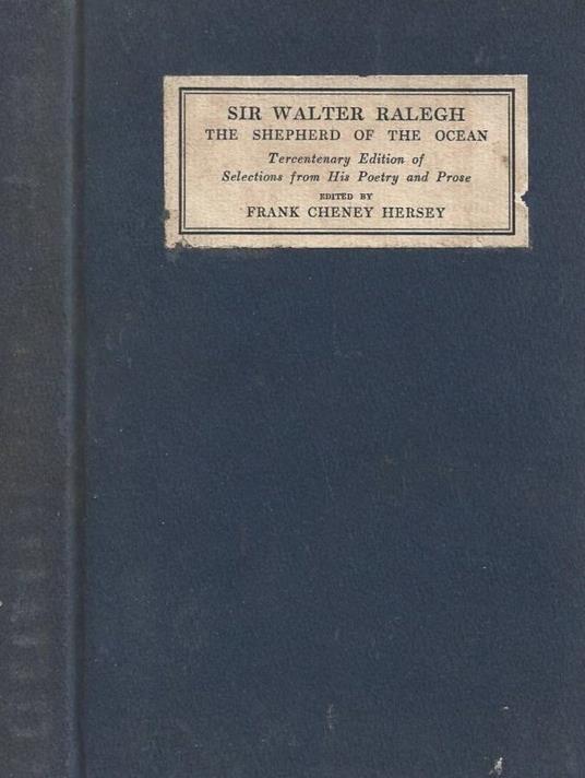 Sir Walter Ralegh: "The shepherd of the Ocea - copertina