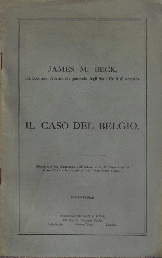 Il caso del Belgio - copertina