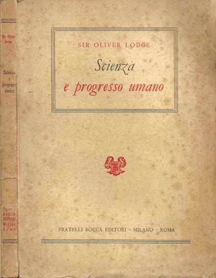 Scienza e Progresso Umano - copertina