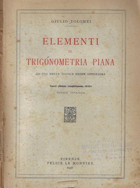 Elementi di trigonometria piana - copertina