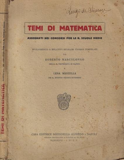 Temi di matematica - copertina