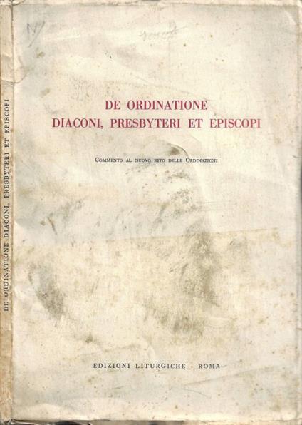 De Ordinatione Diaconi, Presbyteri et Episcopi - copertina