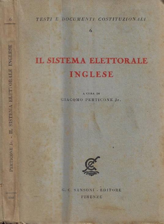 Il Sistema Elettorale Inglese - copertina