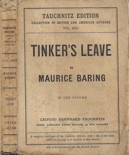 Tinker's Leave - Maurice Baring - copertina