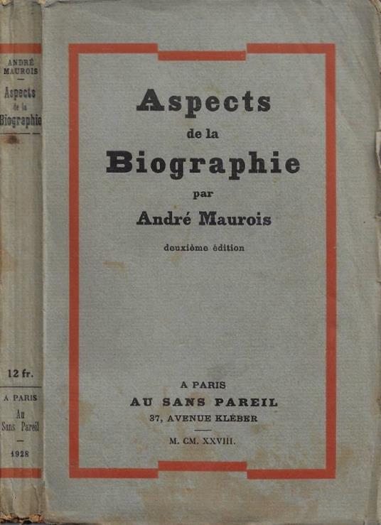 Aspects de la Biographie - André Maurois - copertina