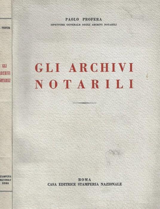 Gli archivi notarili - copertina