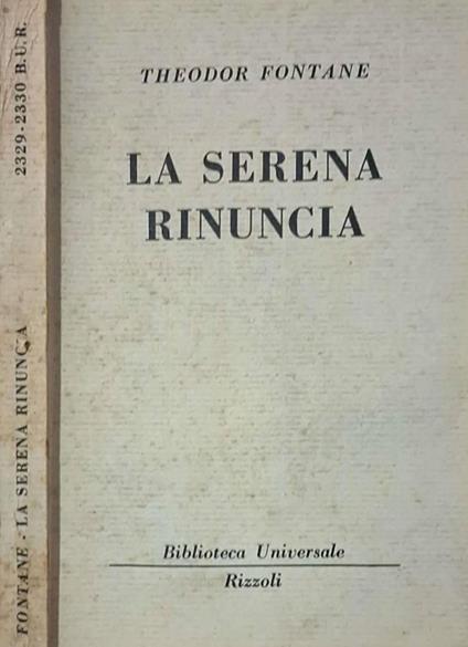 La serena rinuncia - Theodor Fontane - copertina