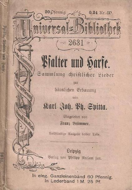 Psalter und Harfe. Sammlung christlicher Lieder - copertina