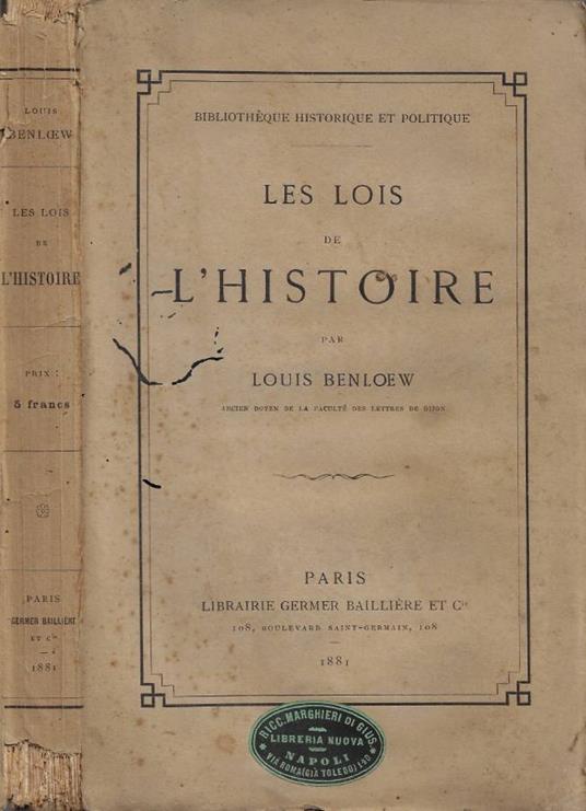 Les Lois de l'Histoire - copertina