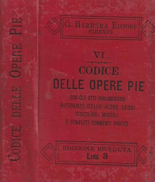 Codice completo delle Istituzioni Pubbliche di beneficenza - copertina