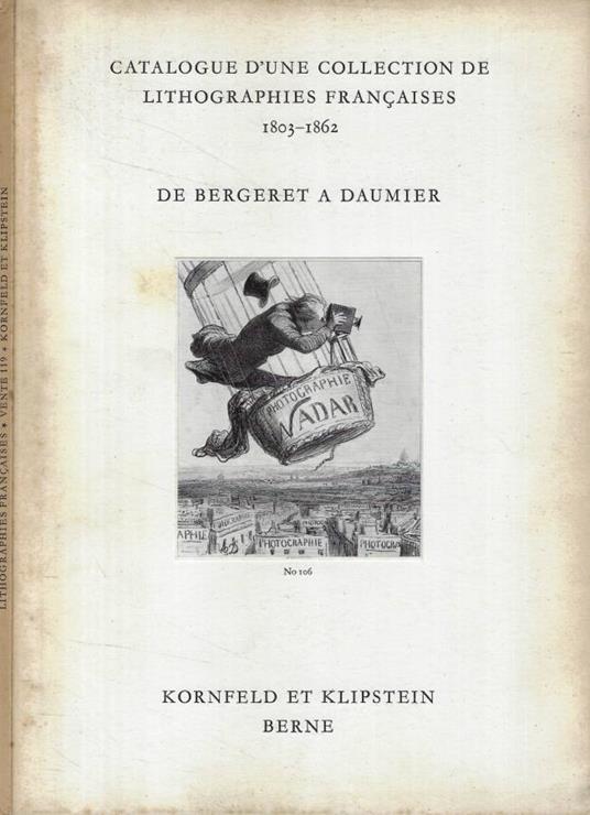Catalogue d'une collection de lithographies francaises 1803 - copertina