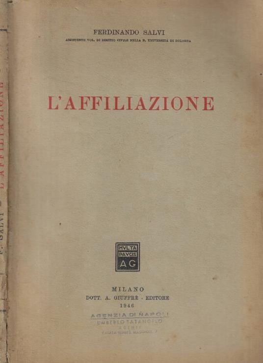 L'affiliazione - copertina