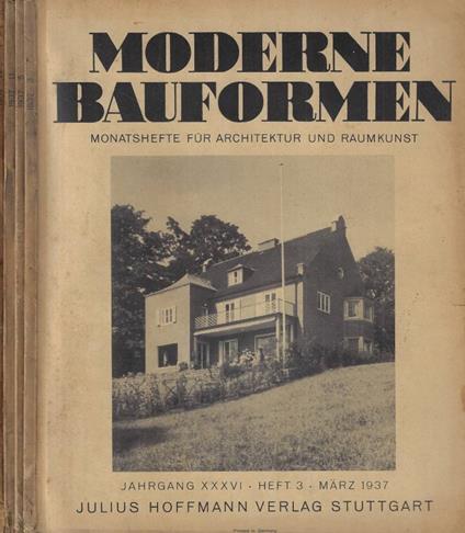 Moderne Bauformen n. 3-5-11-12 Anno 1937 - copertina