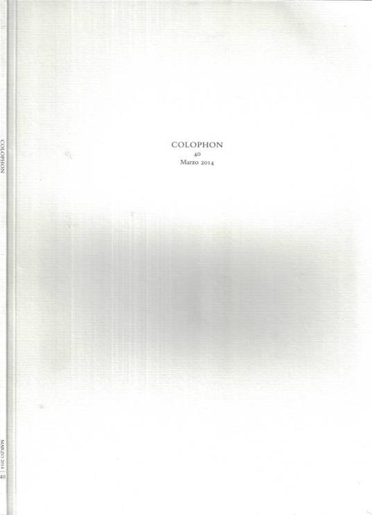 Colophon 40 Marzo 2014 - copertina