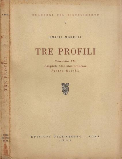 Tre Profili - Emilia Morelli - copertina