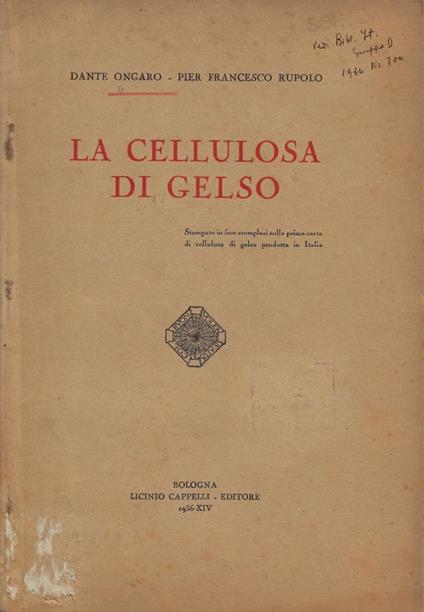 La Cellulosa di Gelso - copertina