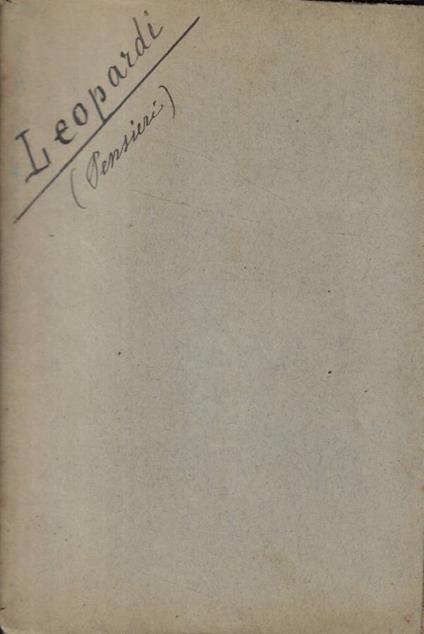 Pensieri - Giacomo Leopardi - copertina