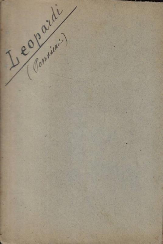 Pensieri - Giacomo Leopardi - copertina
