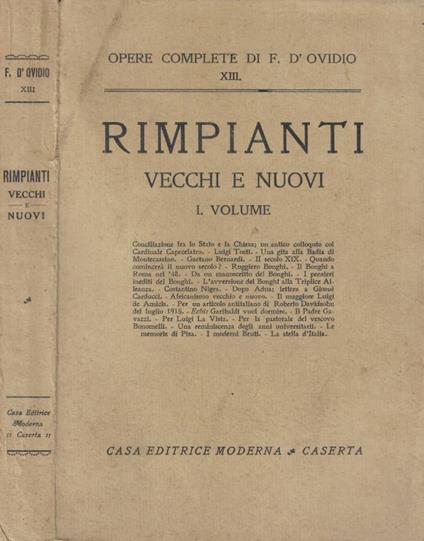 Rimpianti vecchi e nuovi I volume - copertina