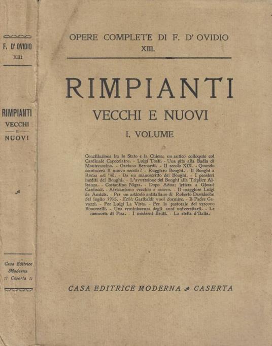 Rimpianti vecchi e nuovi I volume - copertina