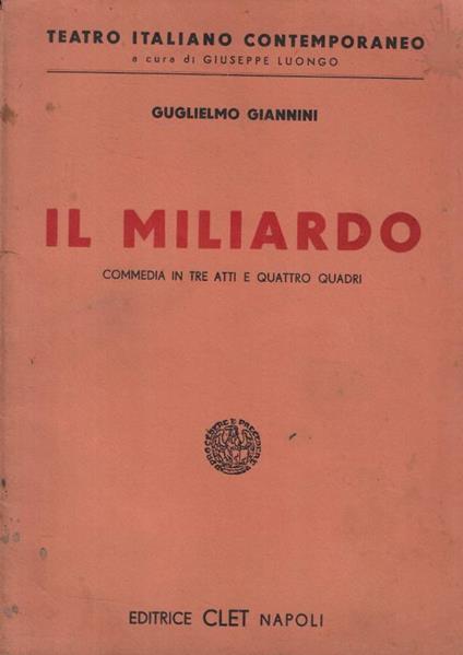 Il miliardo - Guglielmo Giannini - copertina