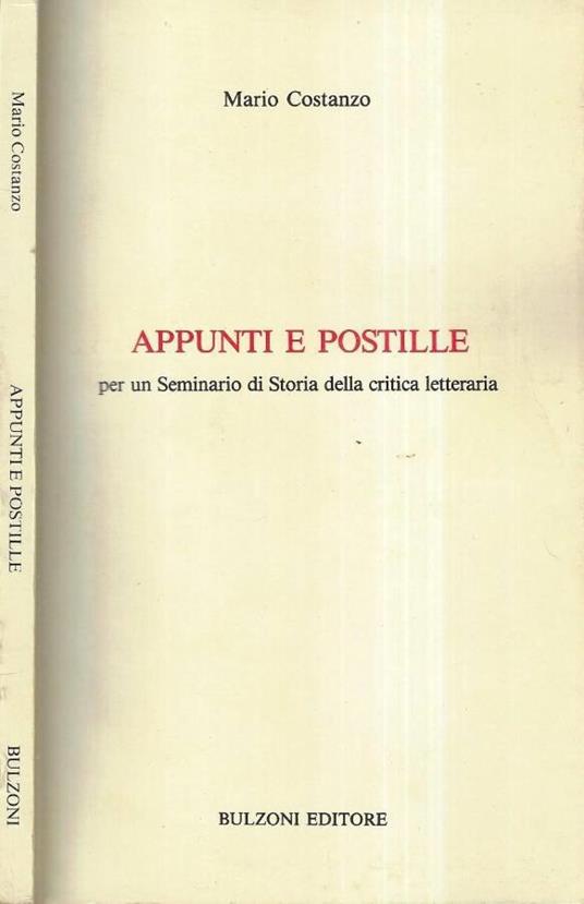 Appunti e postille - Mario Costanzo - copertina