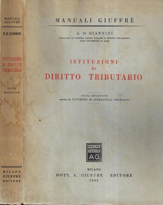 Istituzioni di diritto tributario - copertina