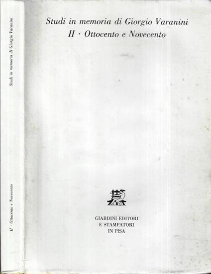 Studi in memoria di Giorgio Varanini II - copertina