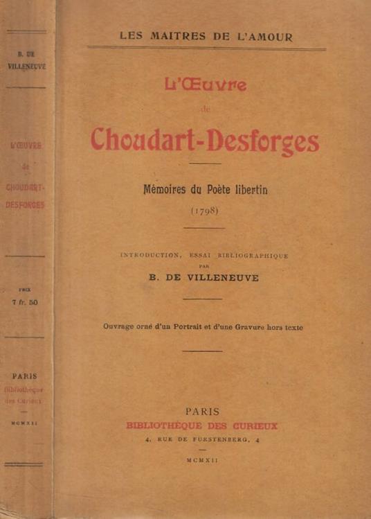 L'oeuvre de Choudart-Desforges - copertina