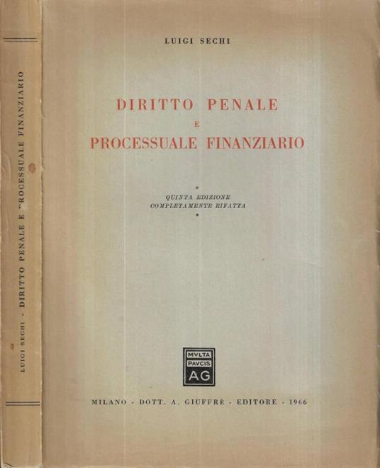 Diritto penale e processuale finanziario - copertina