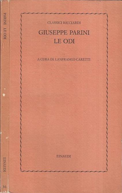Le odi - Giuseppe Parini - copertina