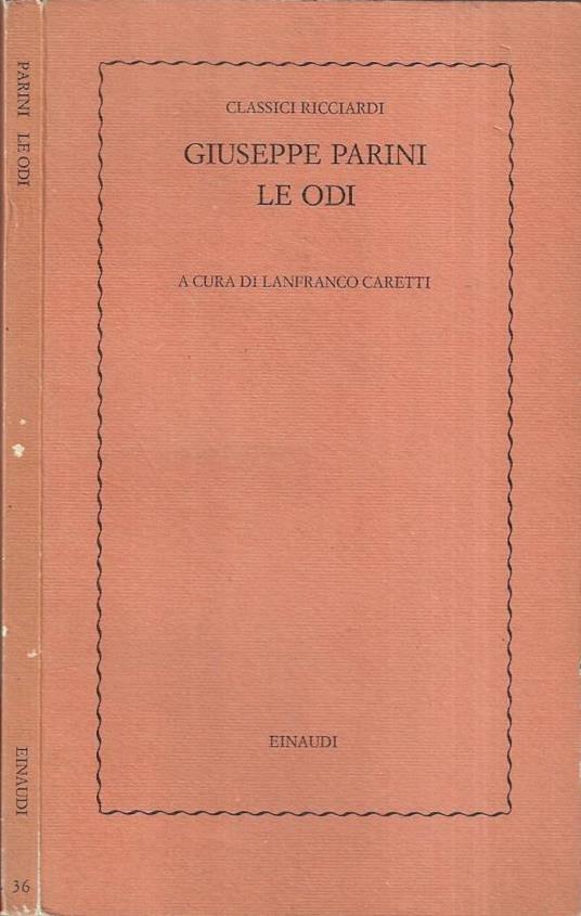 Le odi - Giuseppe Parini - copertina