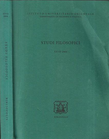 Studi filosofici XXVII - copertina