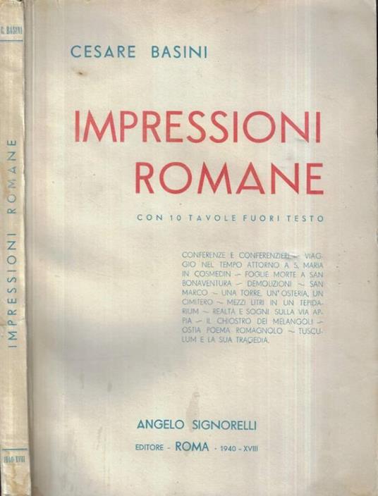 Impressioni romane - Cesare Basini - copertina