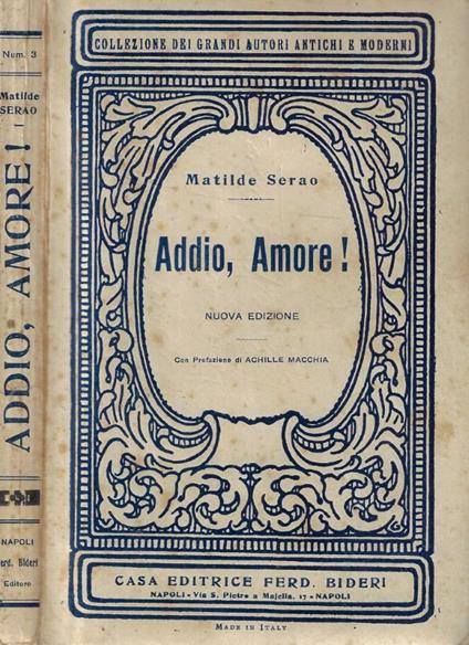 Addio, Amore! - Matilde Serao - copertina