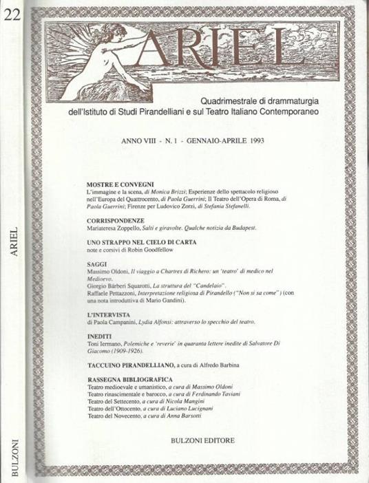 Ariel Anno VIII n. 1 - copertina
