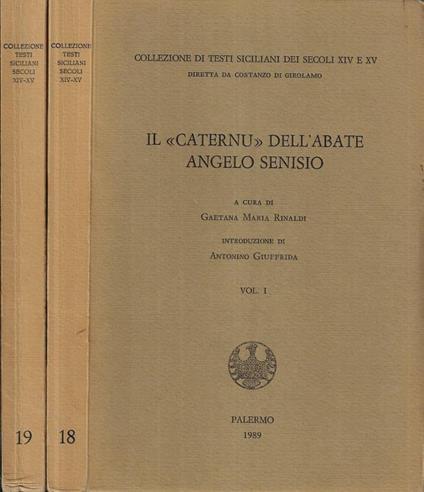 Il caternu dell' abate Angelo Senisio Vol. I - II - copertina