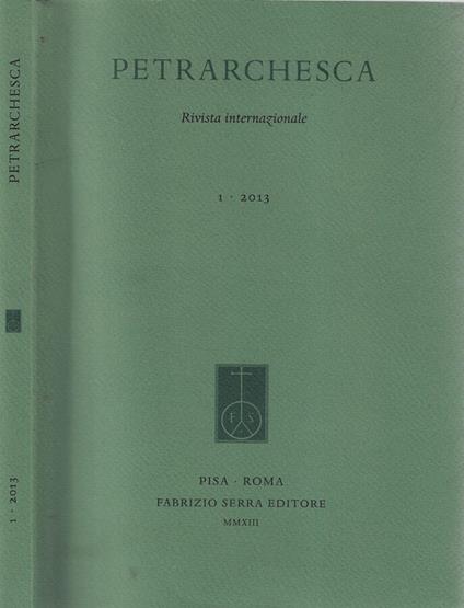 Petrarchesca N. 1 2013 - copertina