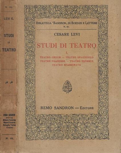 Studi di teatro I - copertina