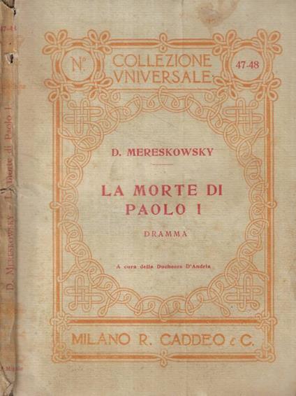 La morte di Paolo I - copertina